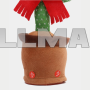 Танцующий кактус Dancing Cactus в горшке с подсветкой повторяет звуки 120 мелодий красный
